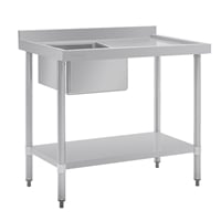 Vogue Single Bowl Sink R/H Drainer - 1000mm 90mm Drain