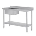 Vogue Single Bowl Sink R/H Drainer - 1200mm 90mm Drain