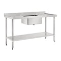Vogue Single Bowl Sink Double Drainer - 1500mm 90mm Drain