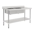 Vogue Double Bowl Sink R/H Drainer - 1800mm 90mm Drain