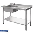 Vogue Single Bowl Sink R/H Drainer - 1000mm x700mm 90mm Drain
