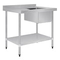 Vogue Single Bowl Sink L/H Drainer - 1000mm x 700mm 90mm Drain