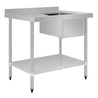 Vogue Single Bowl Sink L/H Drainer - 1000mm x 700mm 90mm Drain