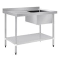 Vogue Single Bowl Sink L/H Drainer - 1200mm x700mm 90mm Drain