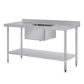 Vogue Single Bowl Sink Double Drainer - 1500mm x 700mm 90mm Drain