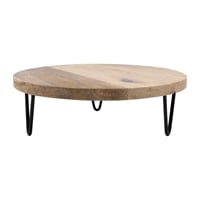 Olympia Round Display Stand Mango Wood with Metal Legs 250x80mm