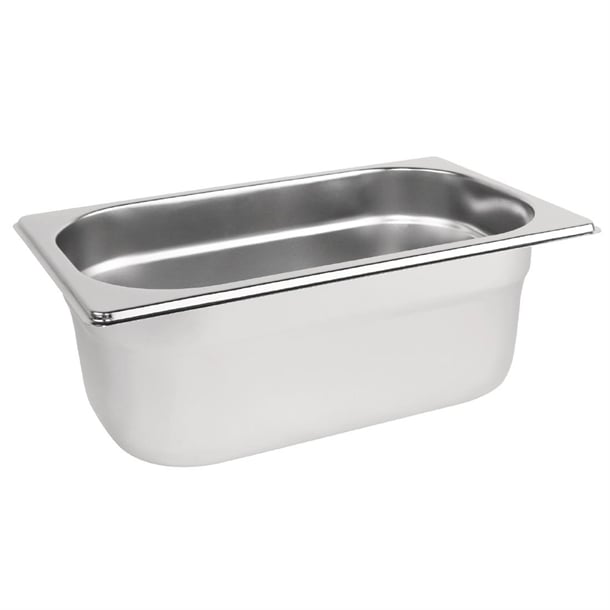 Vogue Stainless Steel Gastronorm Tray 1/4 - 100mm deep