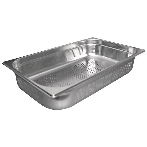 Vogue Perforated Stainless Steel Gastronorm Tray 1/1 - 100mm deep