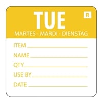 Hygiplas Removable Day of the Week Label Tuesday (500 Pack)