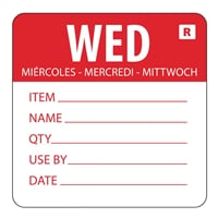 Hygiplas Removable Day of the Week Label Wednesday (500 Pack)