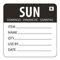 Hygiplas Removable Day of the Week Label Sunday (500 Pack)