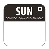 Hygiplas Removable Colour Coded Food Labels Sunday (1000 Pack)