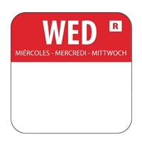 Hygiplas Removable Colour Coded Food Labels Wednesday (1000 Pack)