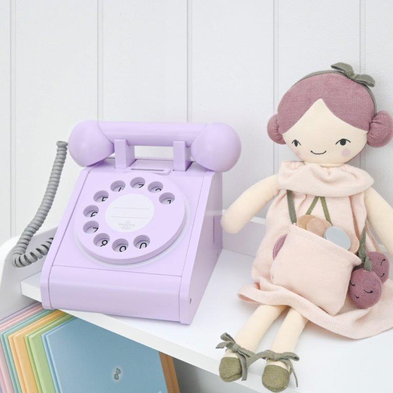 Imagine That Wooden Rotary Telephone, Lavender image 3