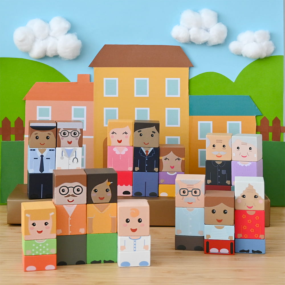 Imagine That Intergenerational Family Wooden Blocks, 42 pcs image 2