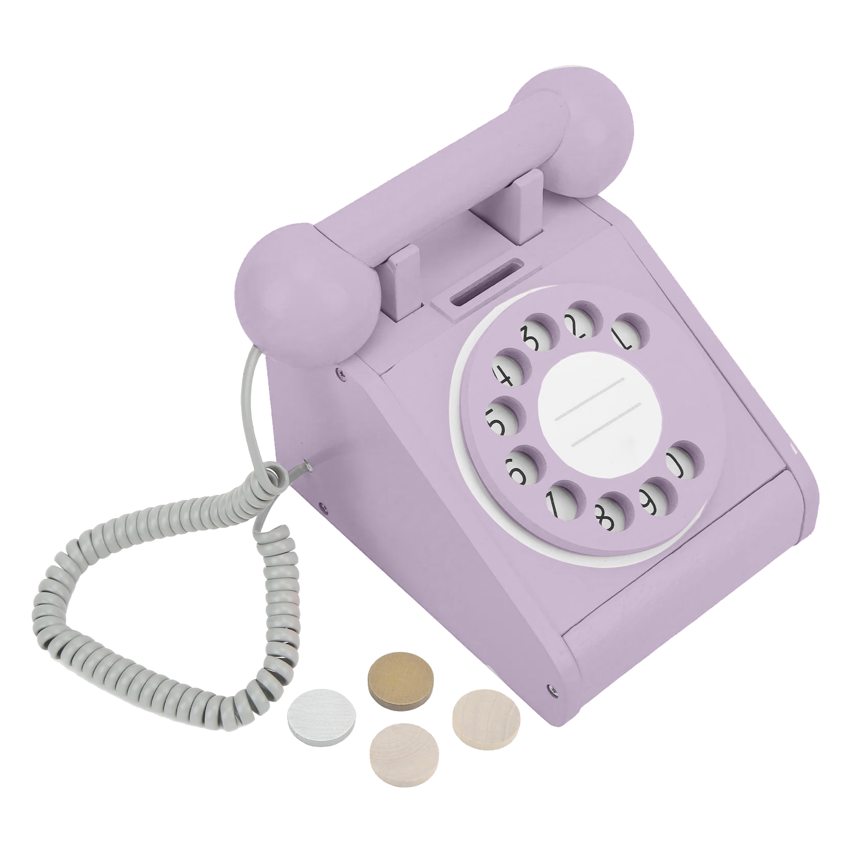 Imagine That Wooden Rotary Telephone, Lavender