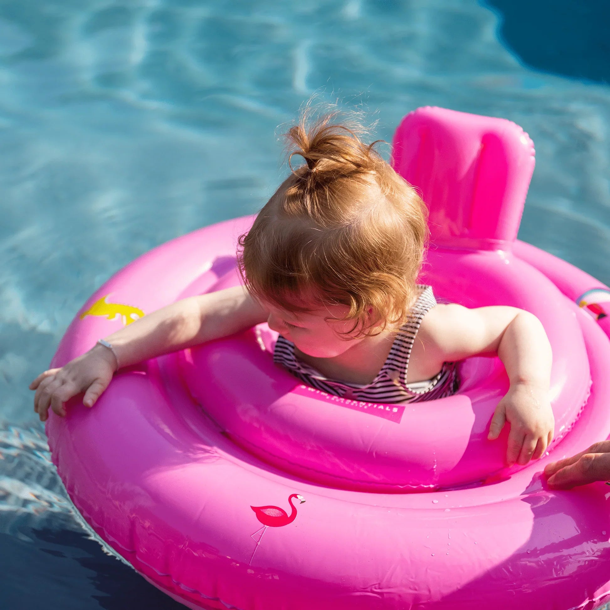 Swim Essentials Inflatable Baby Swimseat - Pink Safari, 0-1 yrs image 2