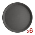 Olympia Kristallon Polypropylene Round Non-Slip Trays (6 Pack)