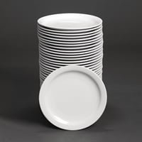 Bulk Buy Olympia Athena Narrow Rimmed Plates 255mm (36 Pack)