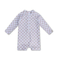 Swim Essentials Boys UV Long Sleeved Swimsuit Rashguard, Checkmate