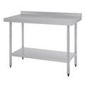 Vogue Stainless Steel Prep Table with Splashback 1200mm