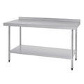 Vogue Stainless Steel Prep Table with Splashback 1500mm