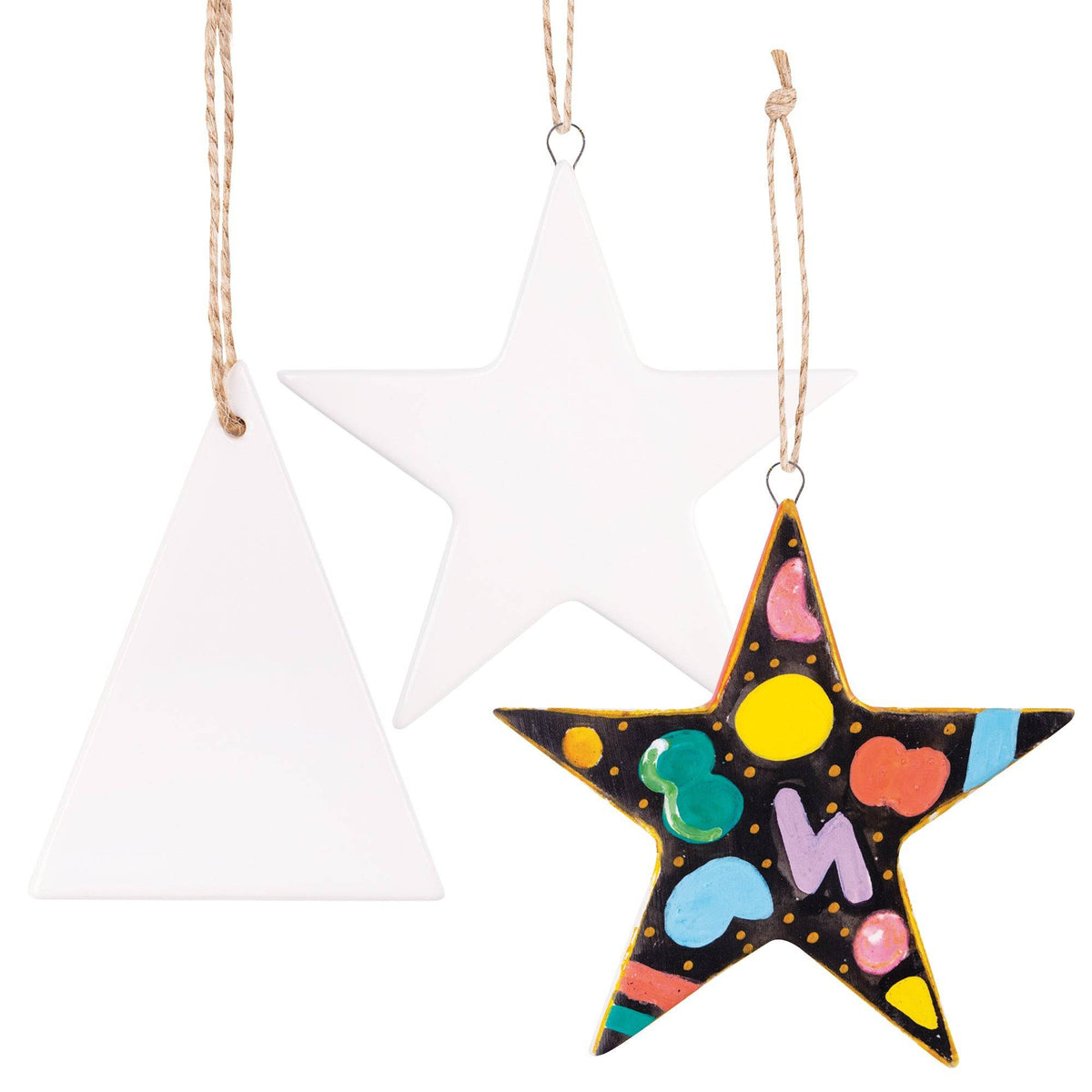 Ceramic Star and Triangle Pack of 10