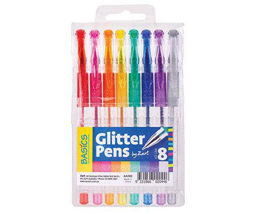 Basics Coloured Glitter Pens Pack of 8 image 4