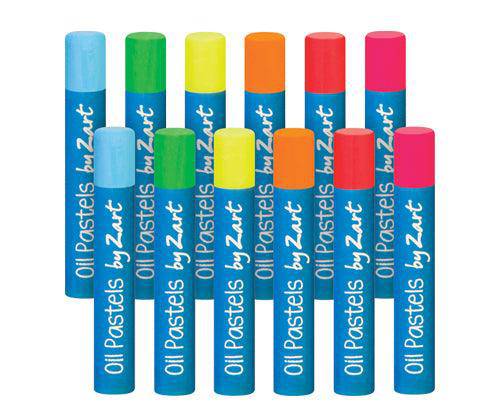 Basics Oil Pastels Fluorescent Colours Pack of 12 image 2