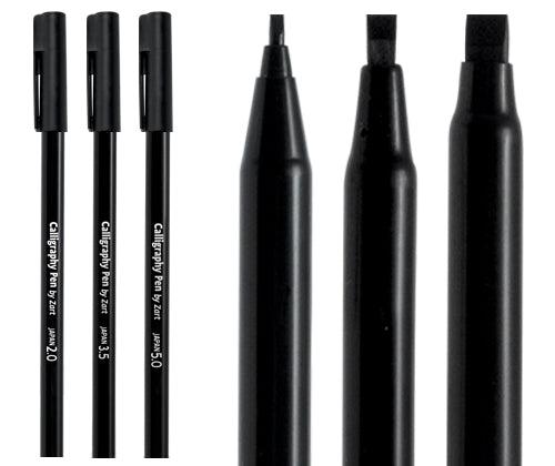Calligraphy Pen Assorted Sizes Black Pack of 3