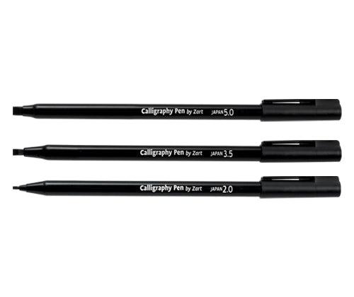 Calligraphy Pen Assorted Sizes Black Pack of 3 image 2