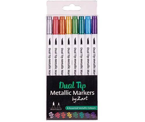 Dual Tip Metallic Coloured Markers Pack of 8 image 6