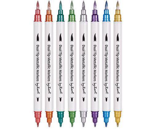 Dual Tip Metallic Coloured Markers Pack of 8 image 2