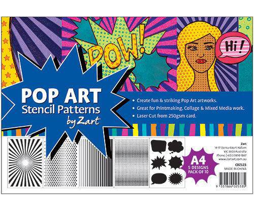 Pop Art Stencil Patterns by Zart Pack of 10 image 4