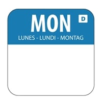 Hygiplas Dissolvable Food Rotation Labels Monday (1000 Pack)
