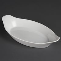 Olympia Whiteware Oval Eared Dish - 600ml 20.2fl oz (Box 6)